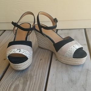 Coach Farren Leather Wedge Sandals